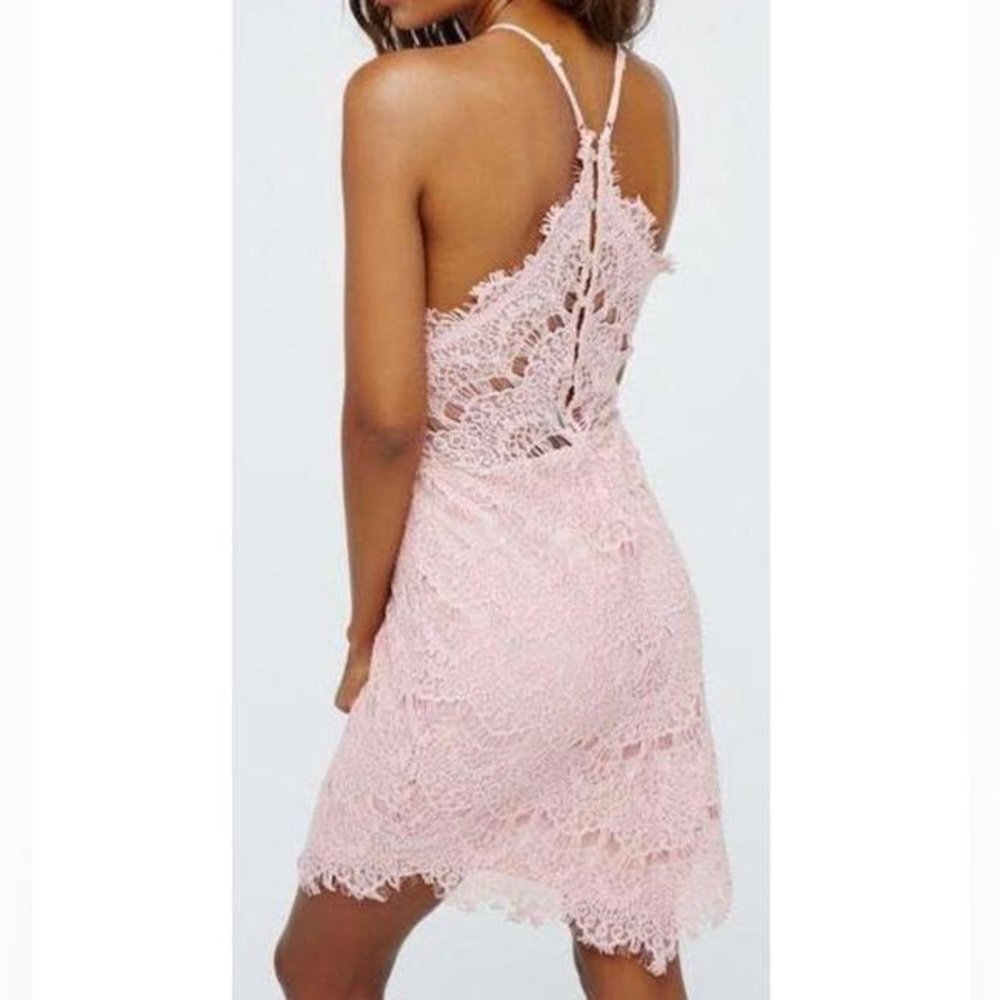 Free People Intimately She’s Got It Rose Slip Lace Dress - Picture 1 of 6